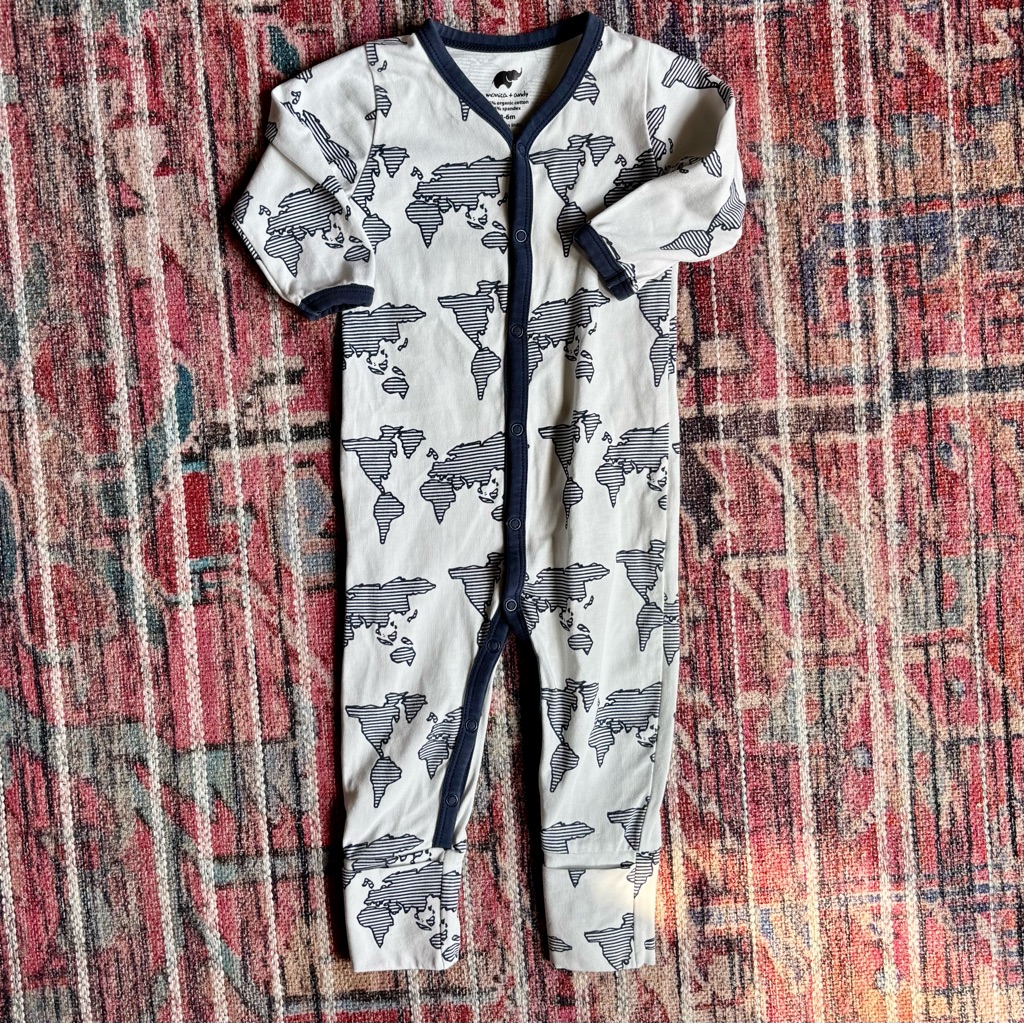 Monica And Andy Globe One-Piece Romper, 3-6 Months
